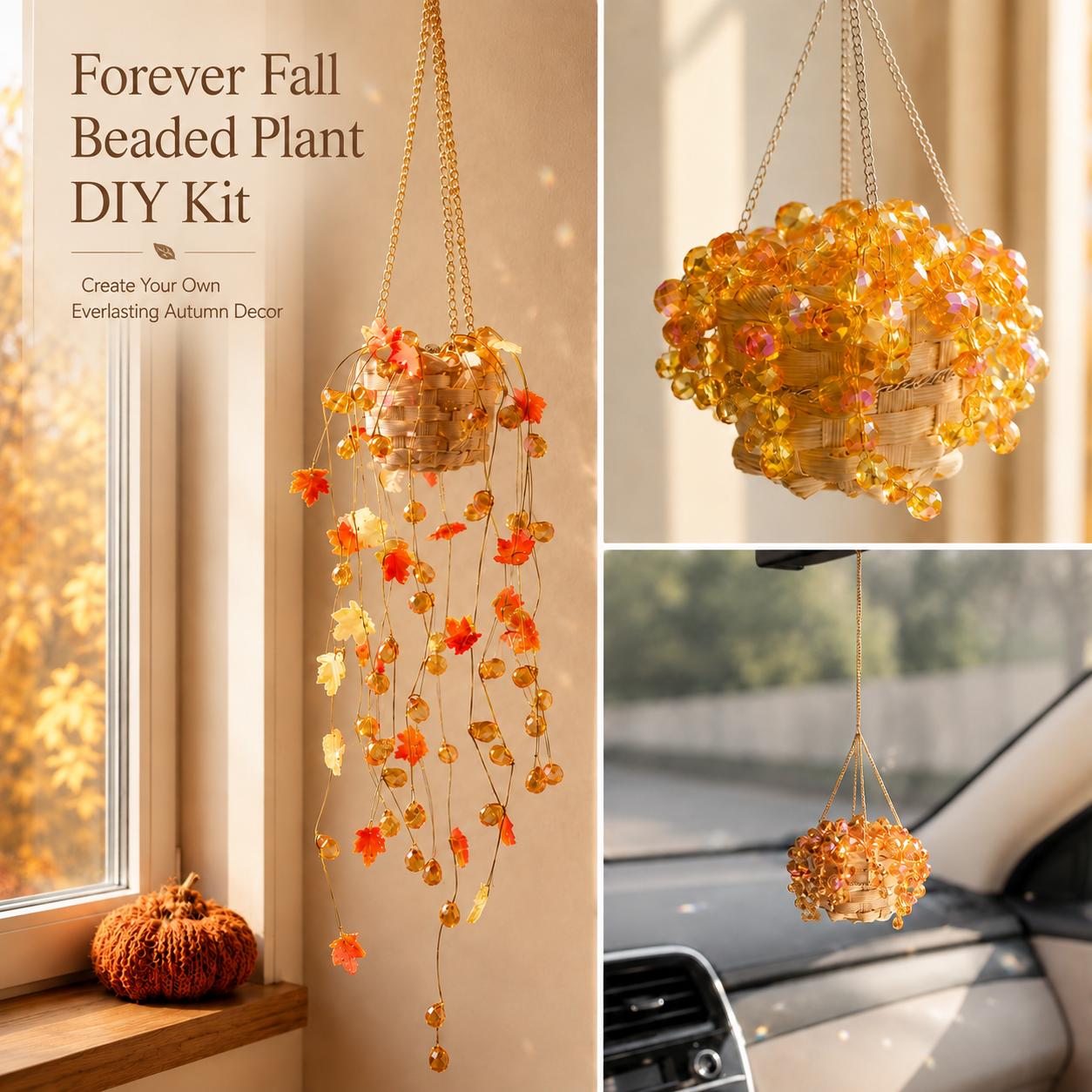 Create Your Own Everlasting Autumn Decor-Fall Beaded Plant DIY Kit