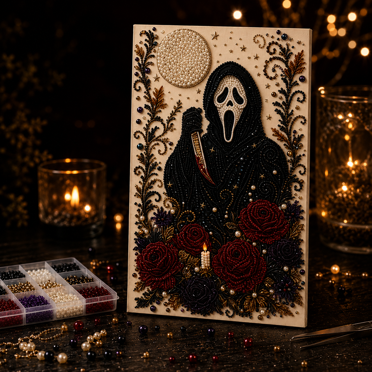 Midnight Scream DIY Beaded Art Panel