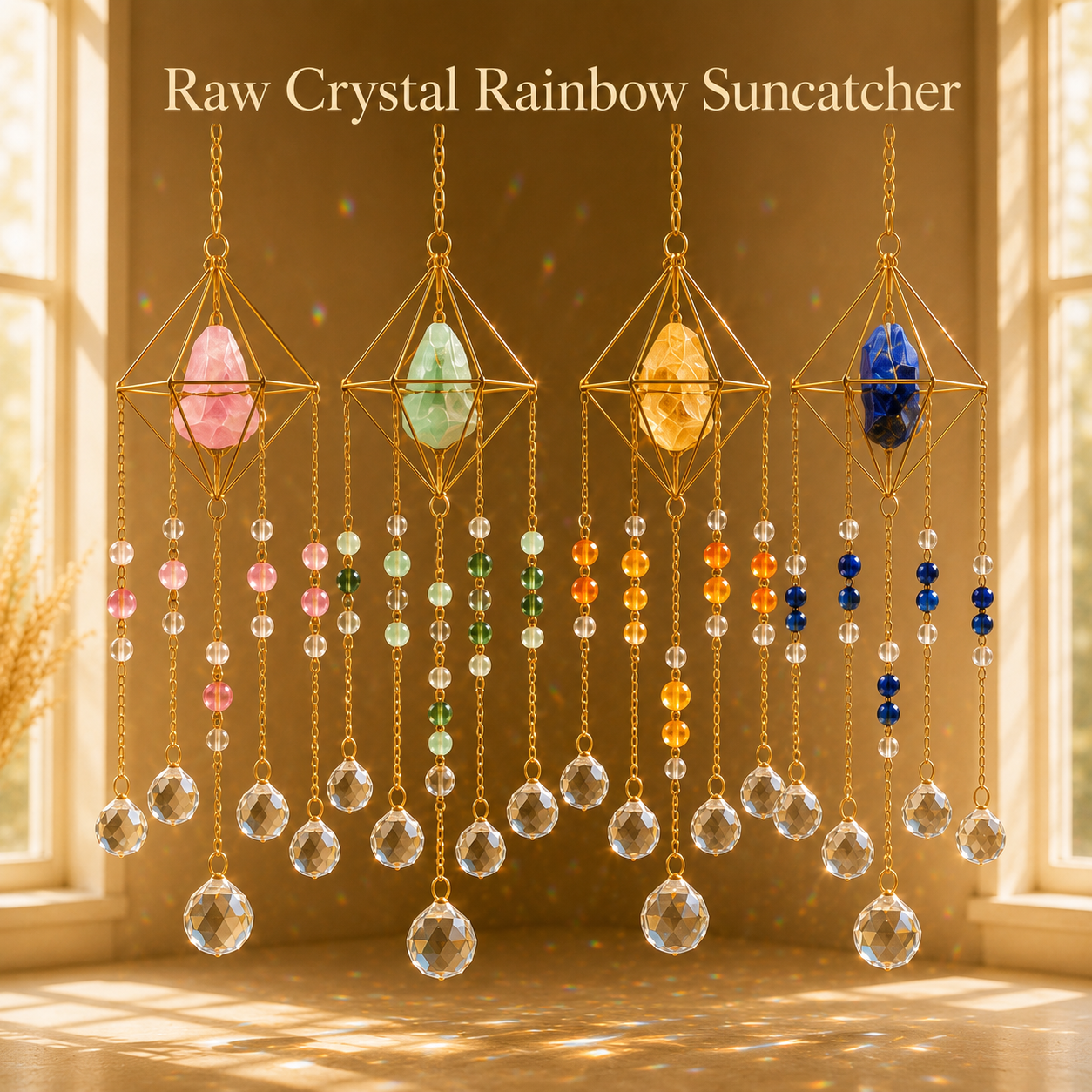 Raw Crystal Rainbow Suncatcher
