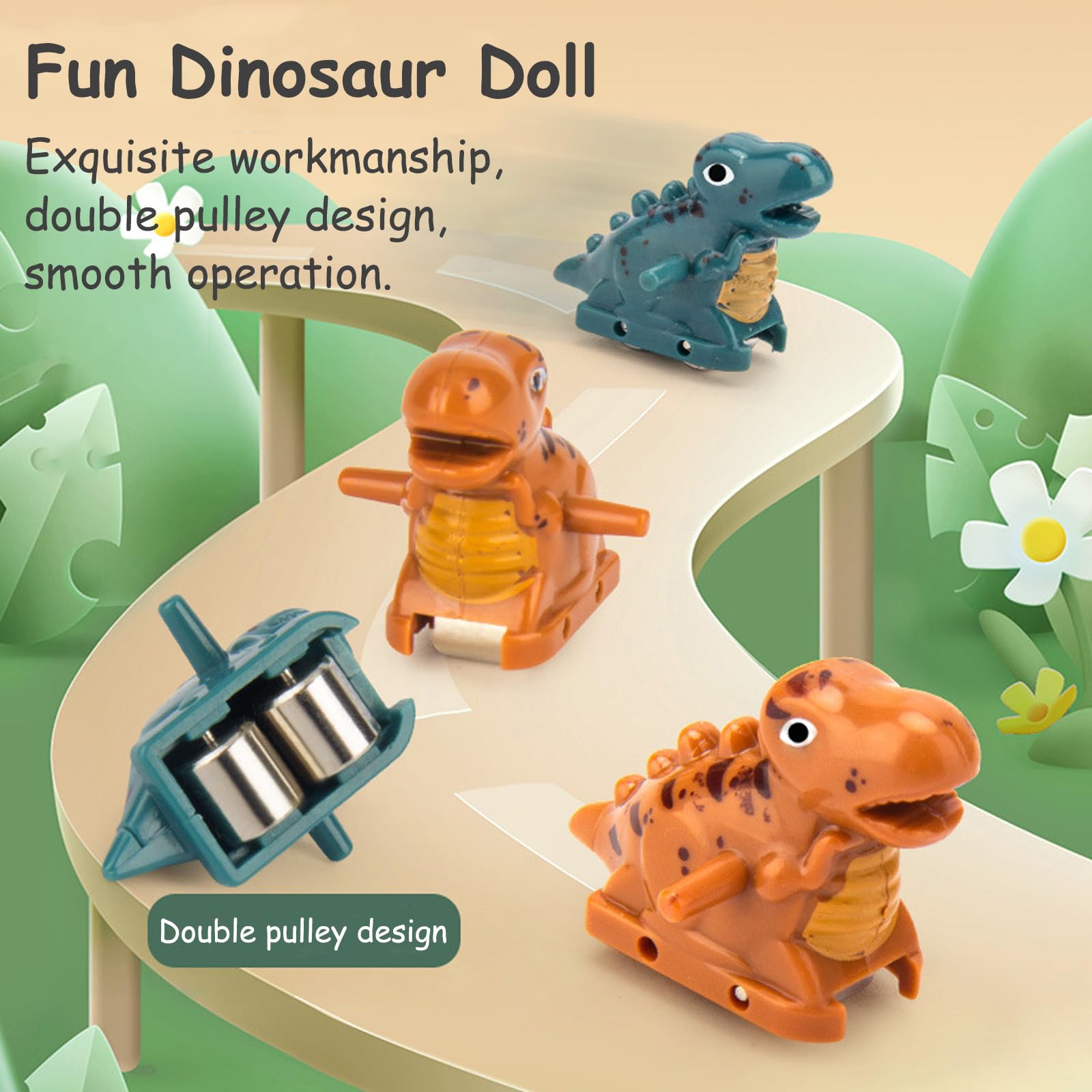 Kids Dinosaur Roller Coaster Track Toy – Endless Climbing Dino Race with Lights & Fun Music
