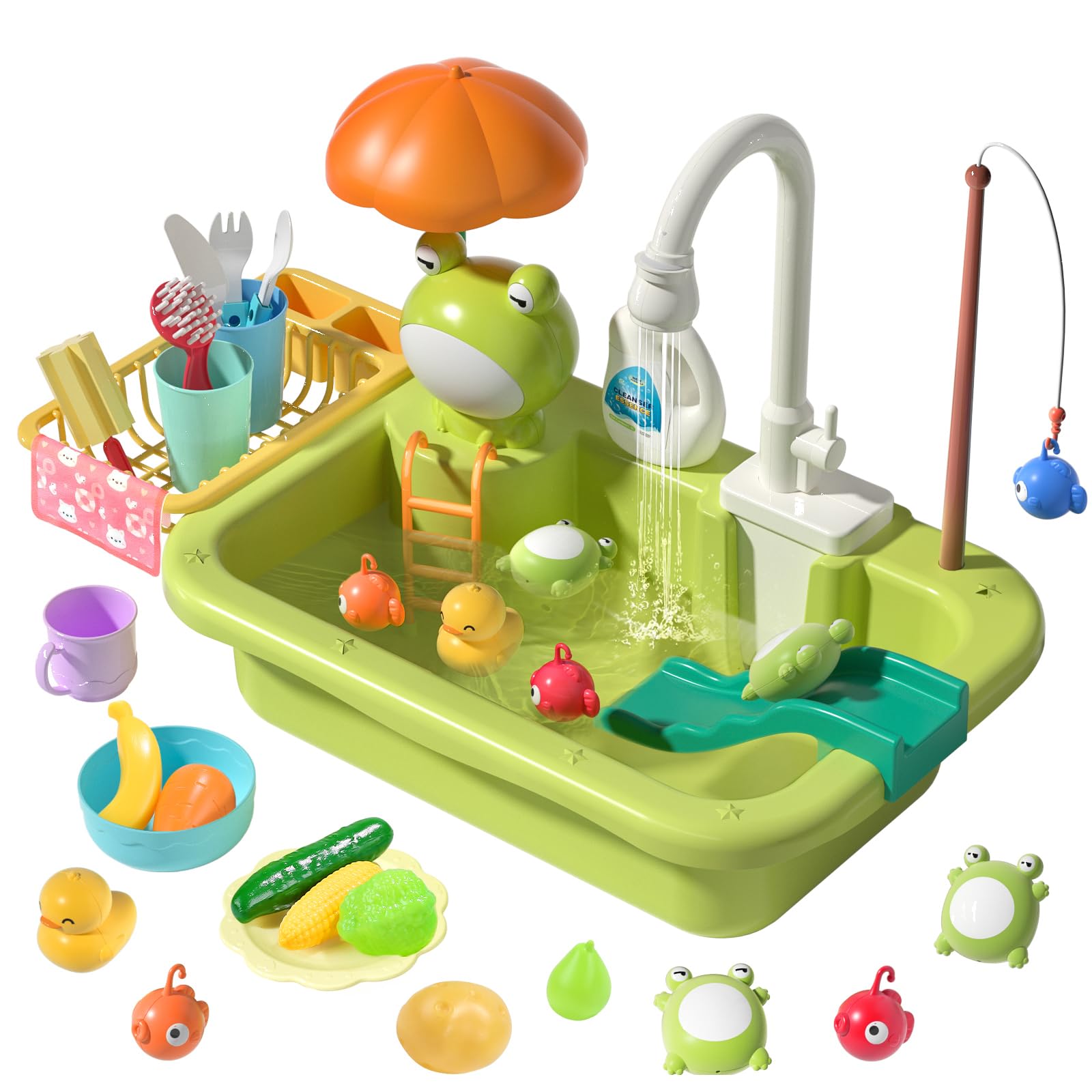 Toddler Play Sink with Real Running Water – Sensory Kitchen Toy