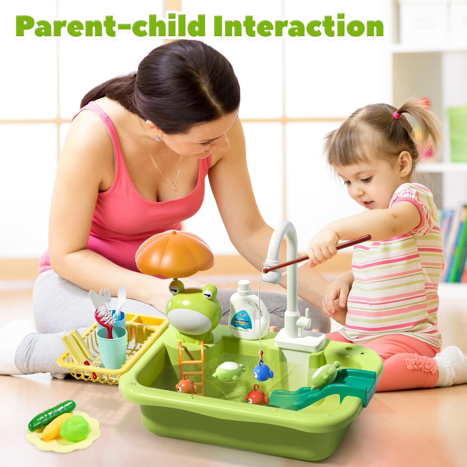 Toddler Play Sink with Real Running Water – Sensory Kitchen Toy