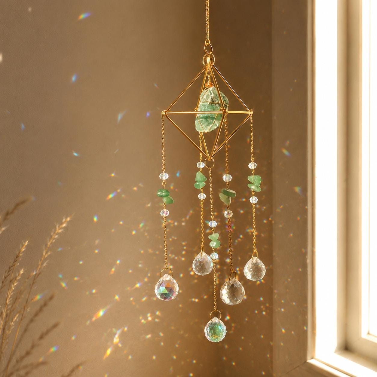 Raw Crystal Rainbow Suncatcher