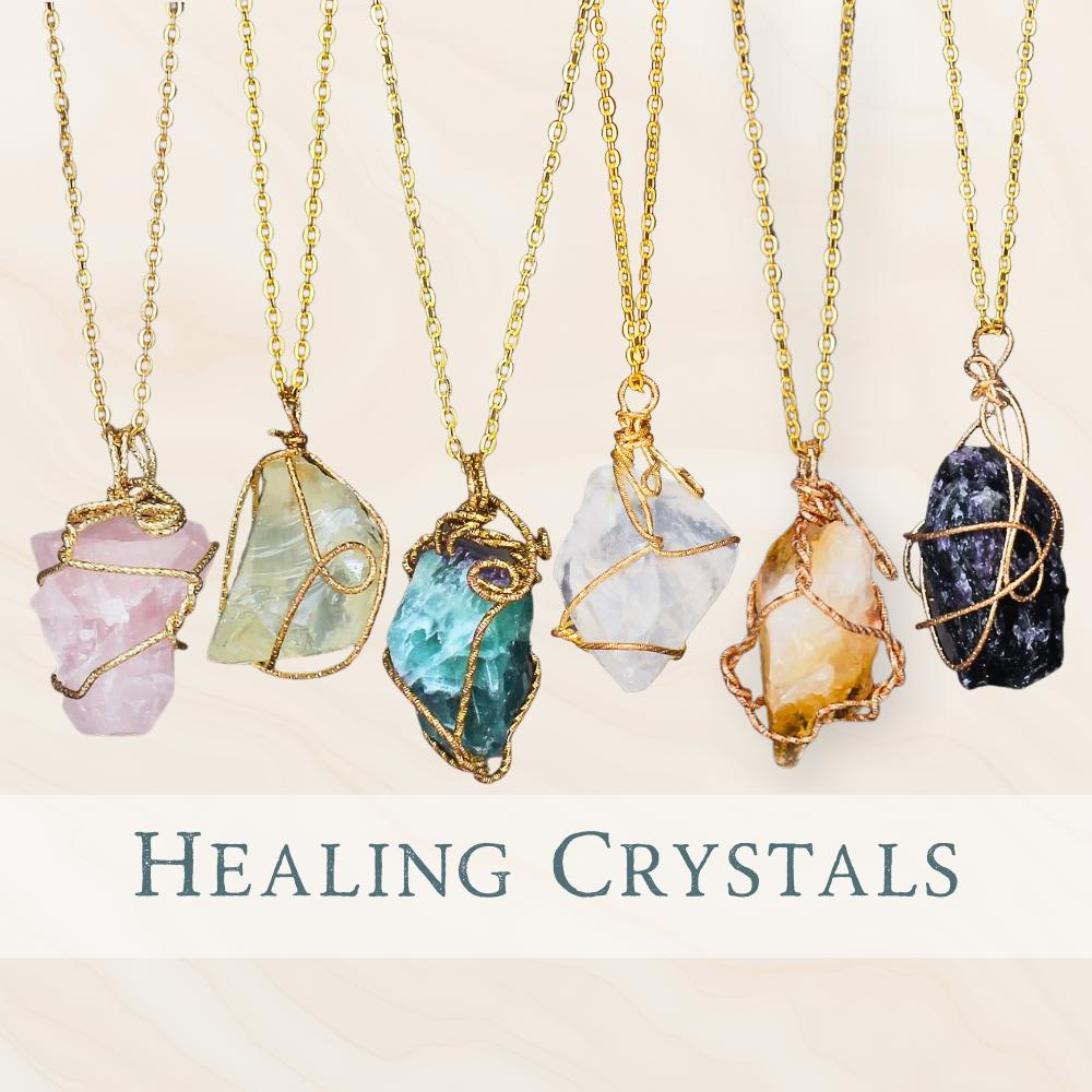 Healing Raw Stone Crystal Necklace