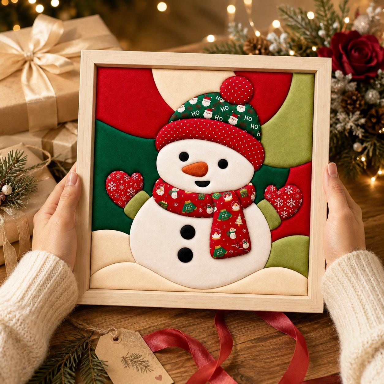 Kinusaiga Christmas No-Sew Fabric Art Kit for Adults