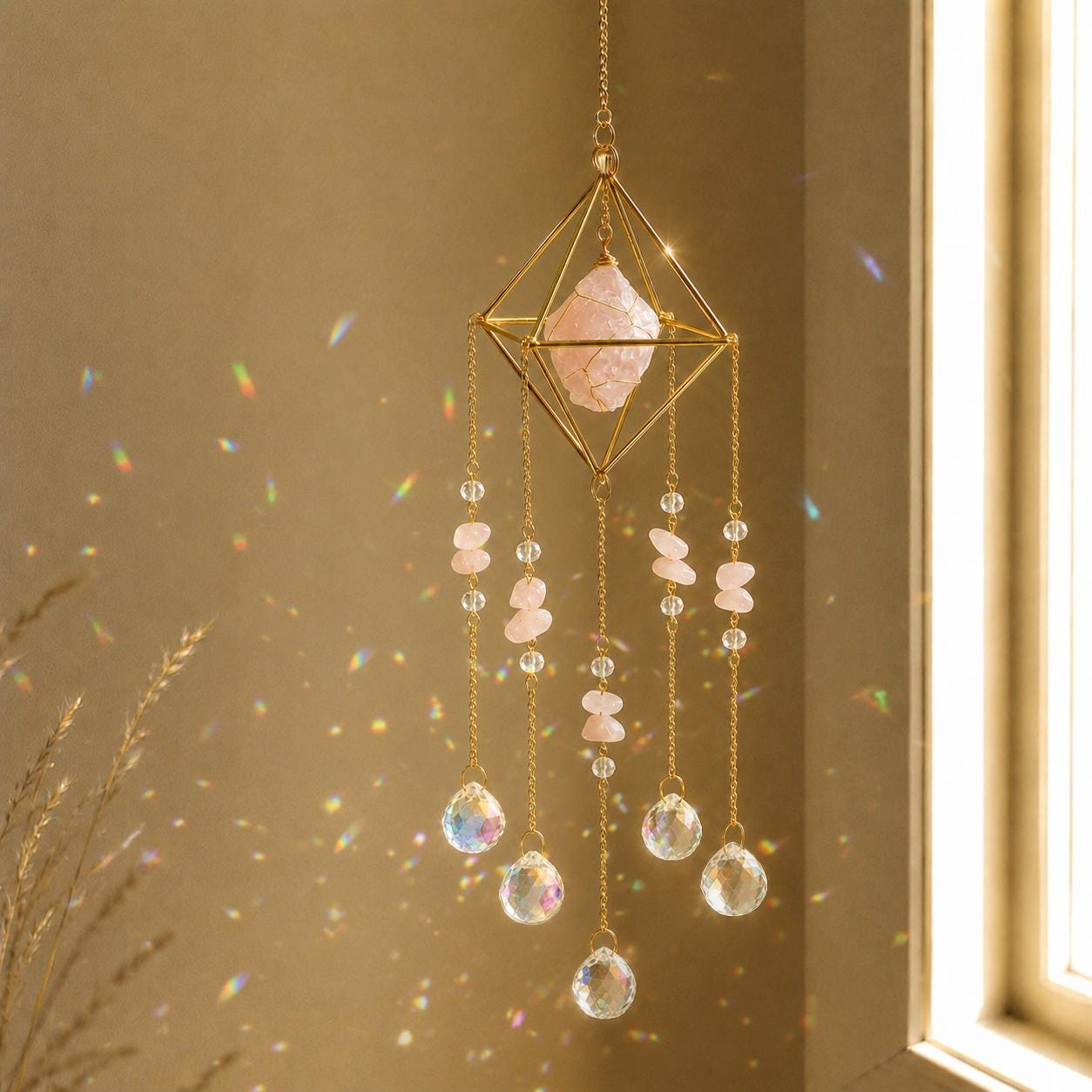 Raw Crystal Rainbow Suncatcher