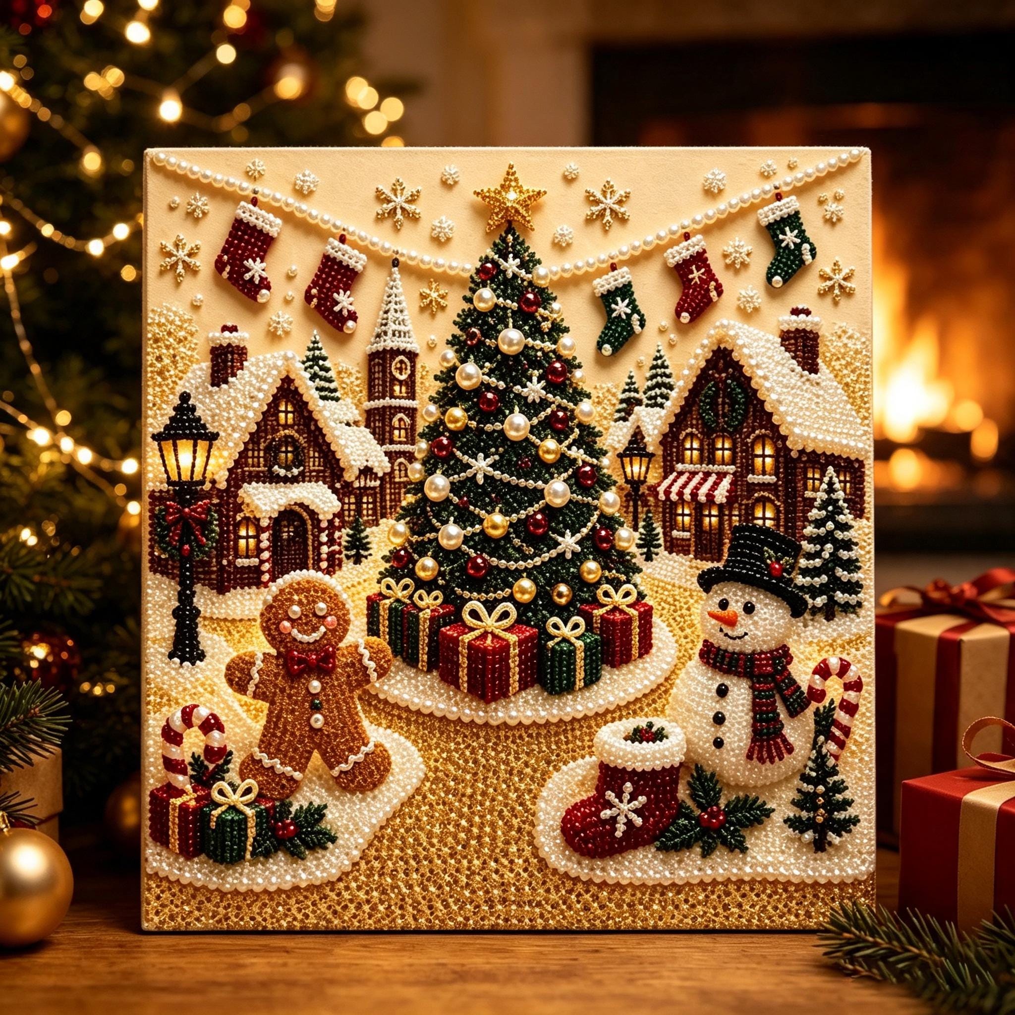 NEW DIY Christmas Pearl Diamond Painting Art Kit