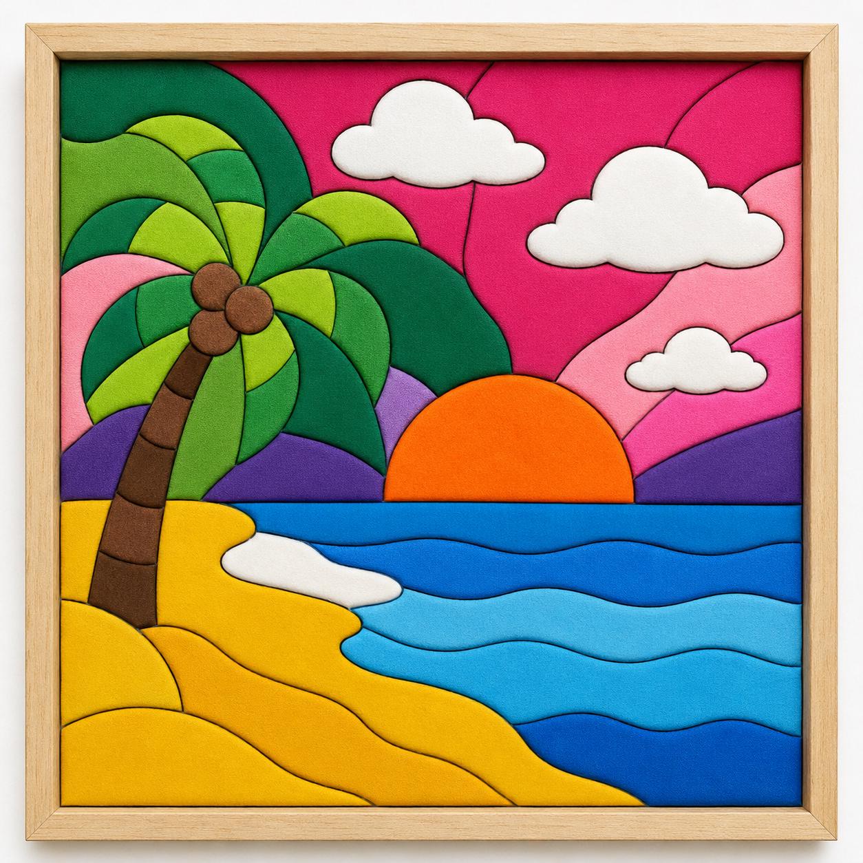Kinusaiga Colorful Nature Landscape No-Sew Fabric Art Kit