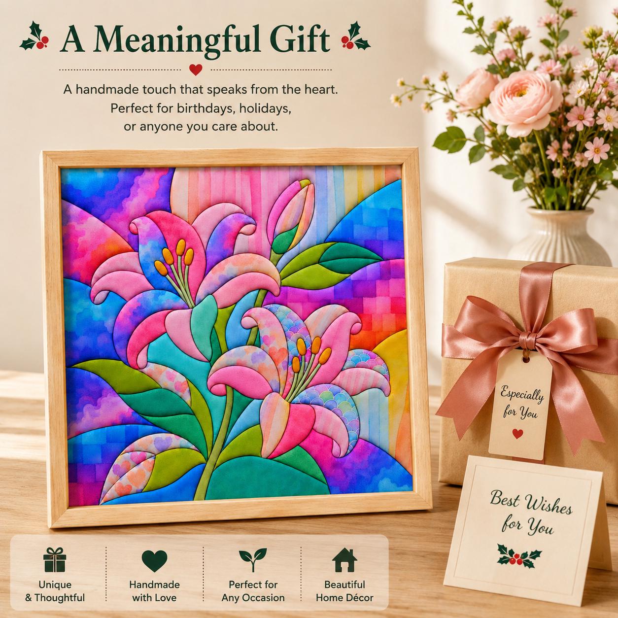 Kinusaiga Colorful Floral Fabric Art DIY Kit