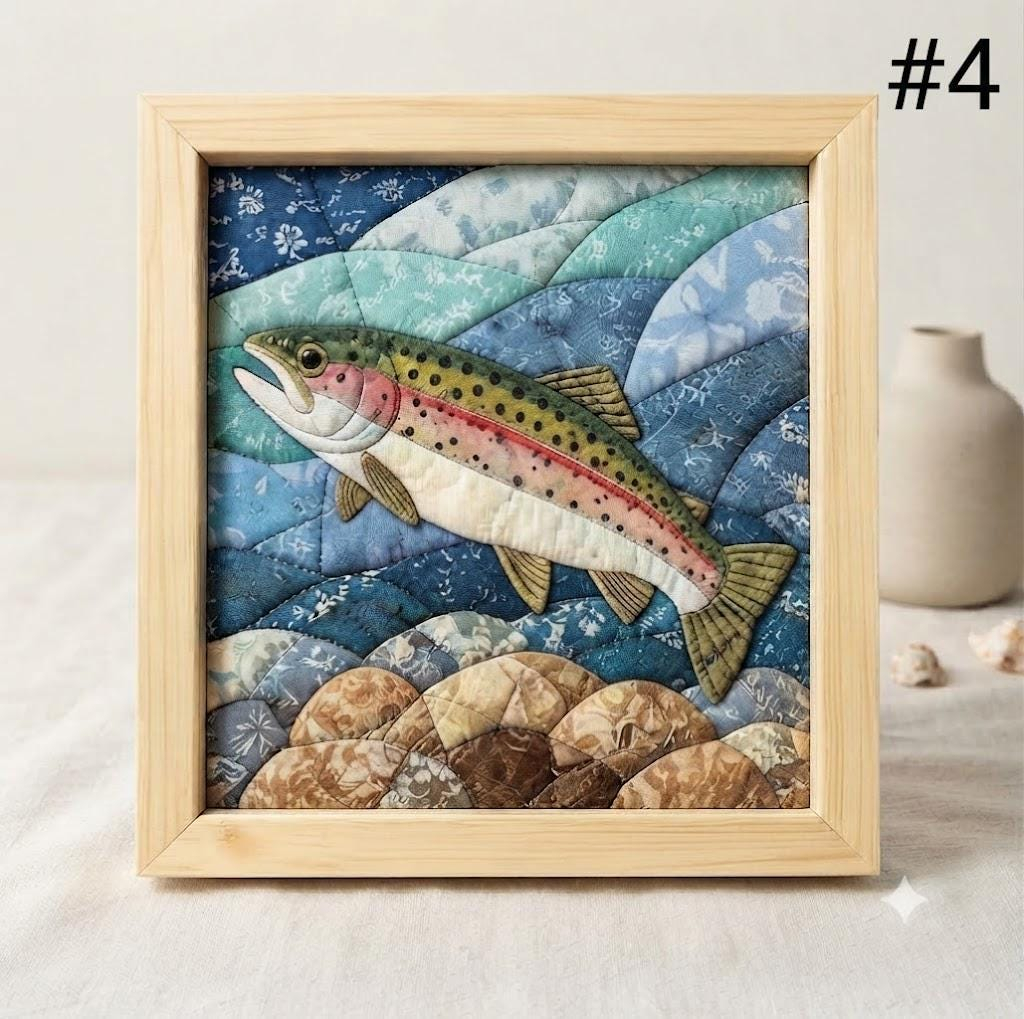 Kinusaiga-Framed No-Sew Animal Fabric Art Kit