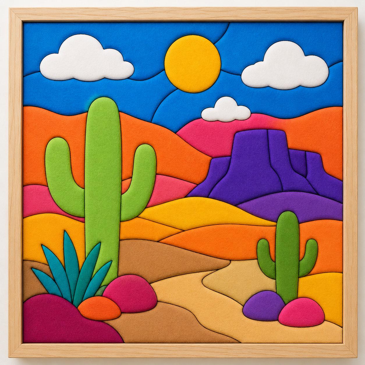 Kinusaiga Colorful Nature Landscape No-Sew Fabric Art Kit