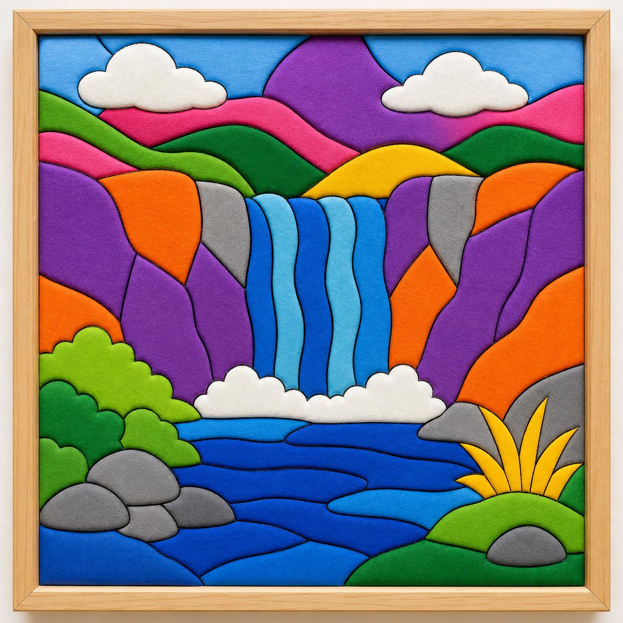 Kinusaiga Colorful Nature Landscape No-Sew Fabric Art Kit