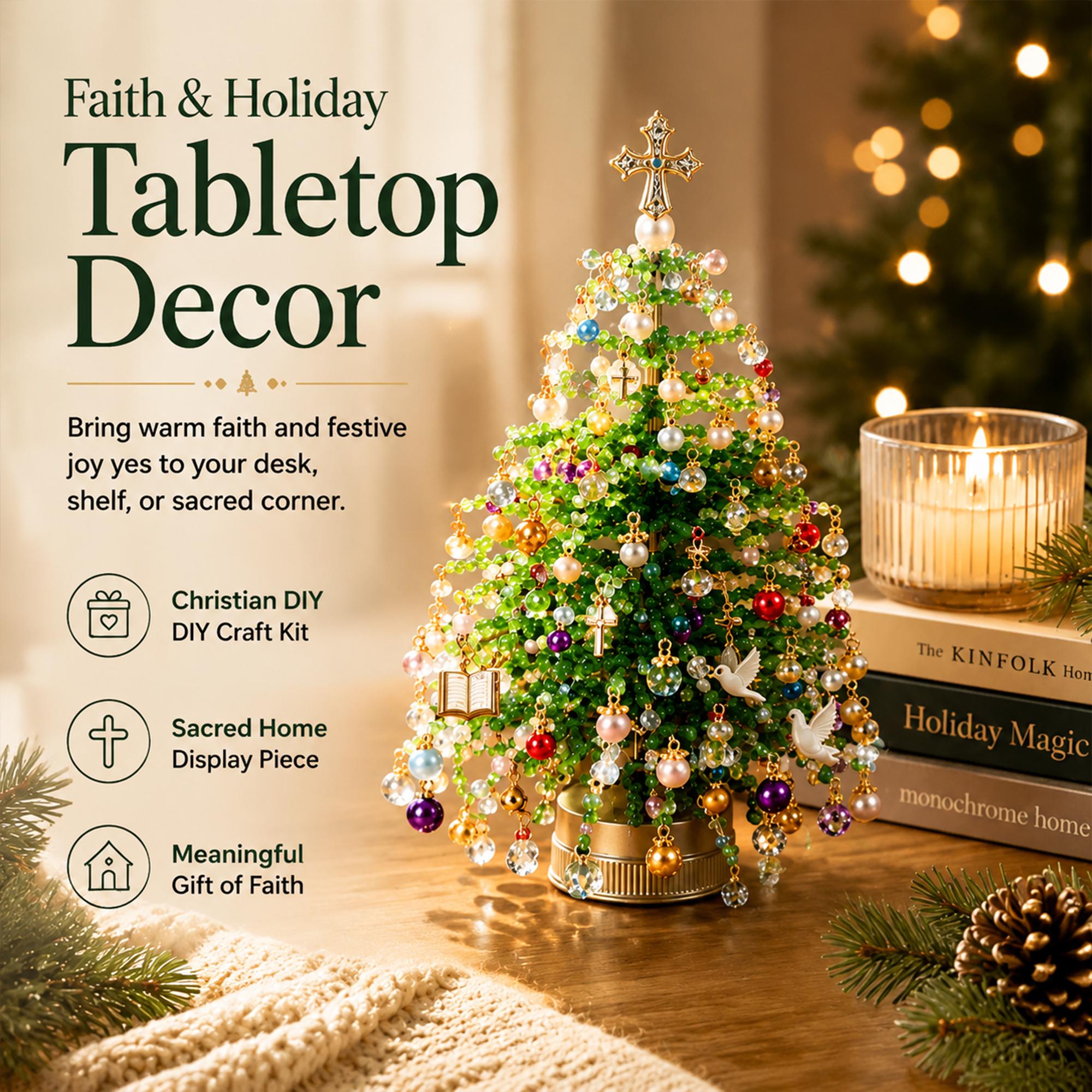 DIY Beaded Christmas Tree Kit with Lights