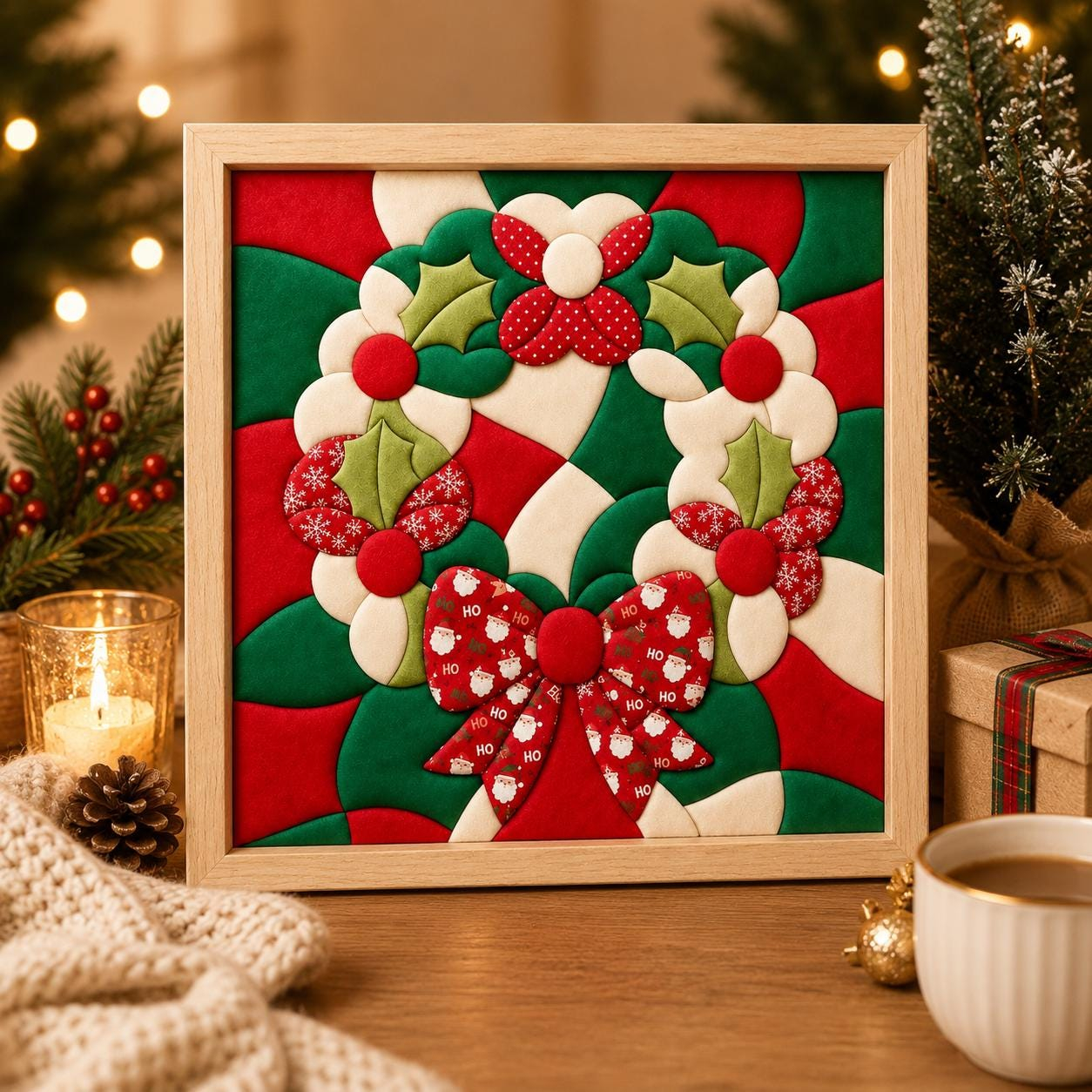 Kinusaiga Christmas No-Sew Fabric Art Kit for Adults