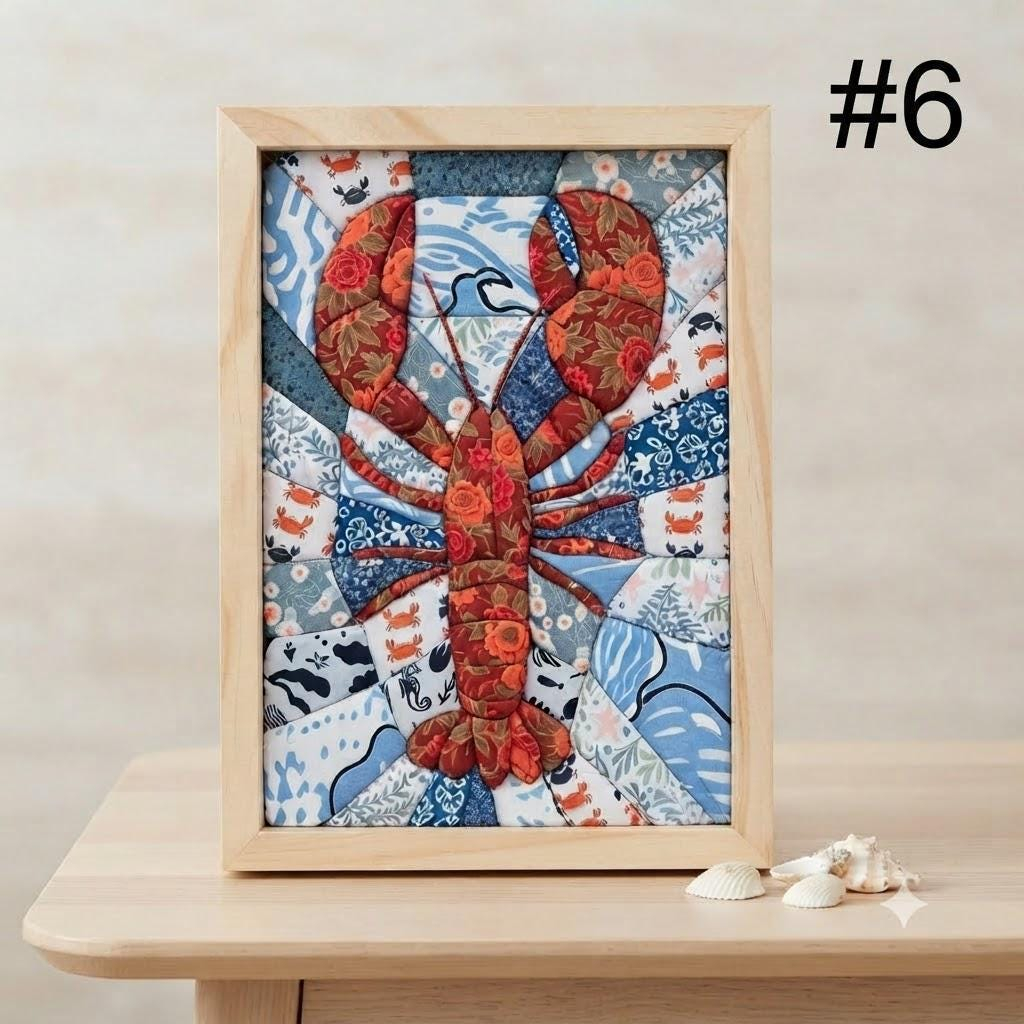 Kinusaiga-Framed No-Sew Animal Fabric Art Kit