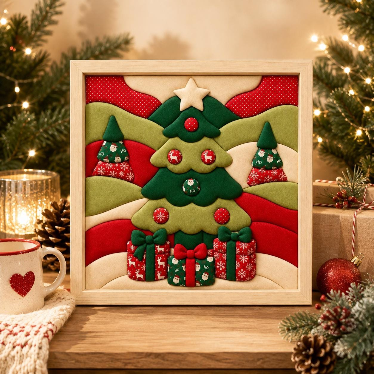 Kinusaiga Christmas No-Sew Fabric Art Kit for Adults