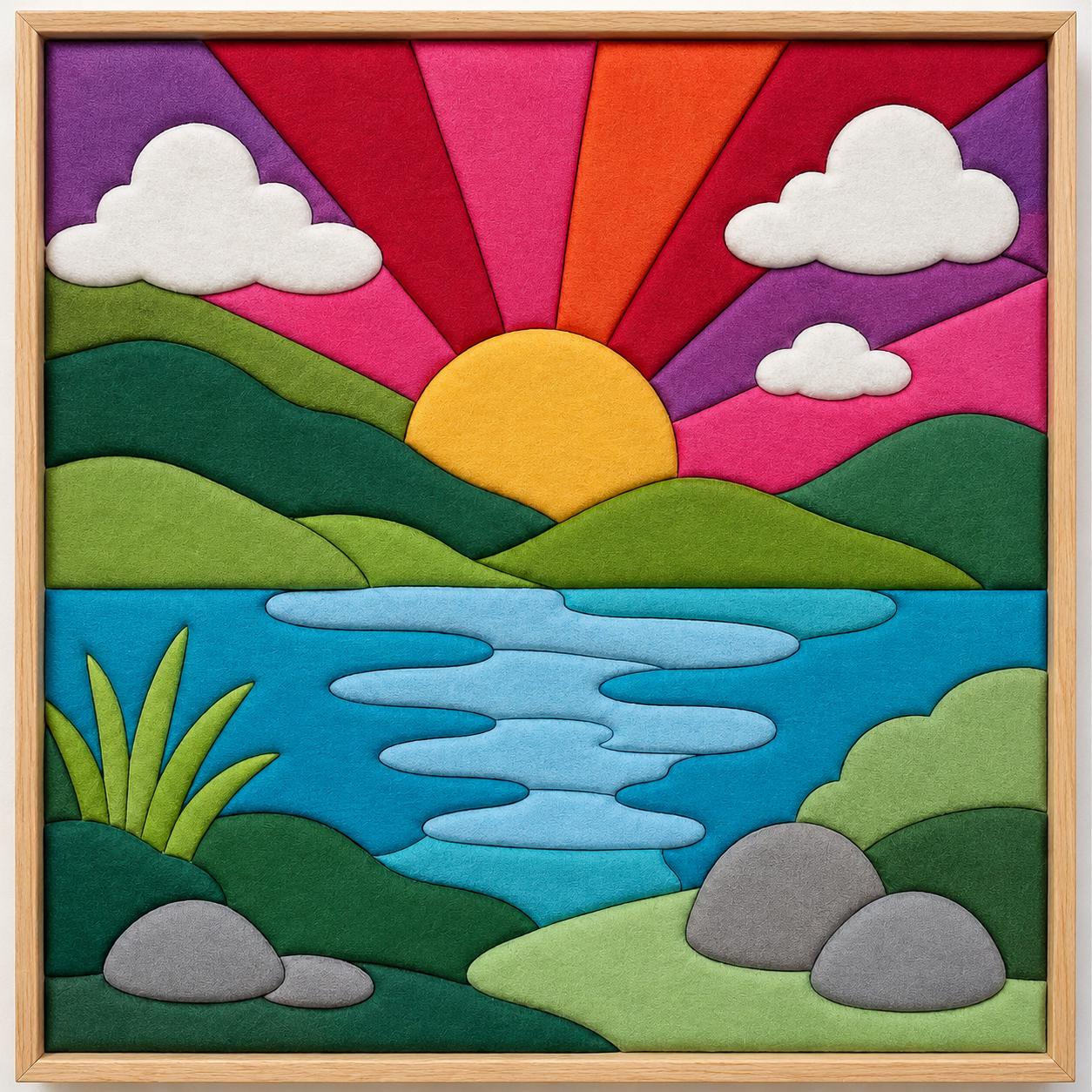 Kinusaiga Colorful Nature Landscape No-Sew Fabric Art Kit