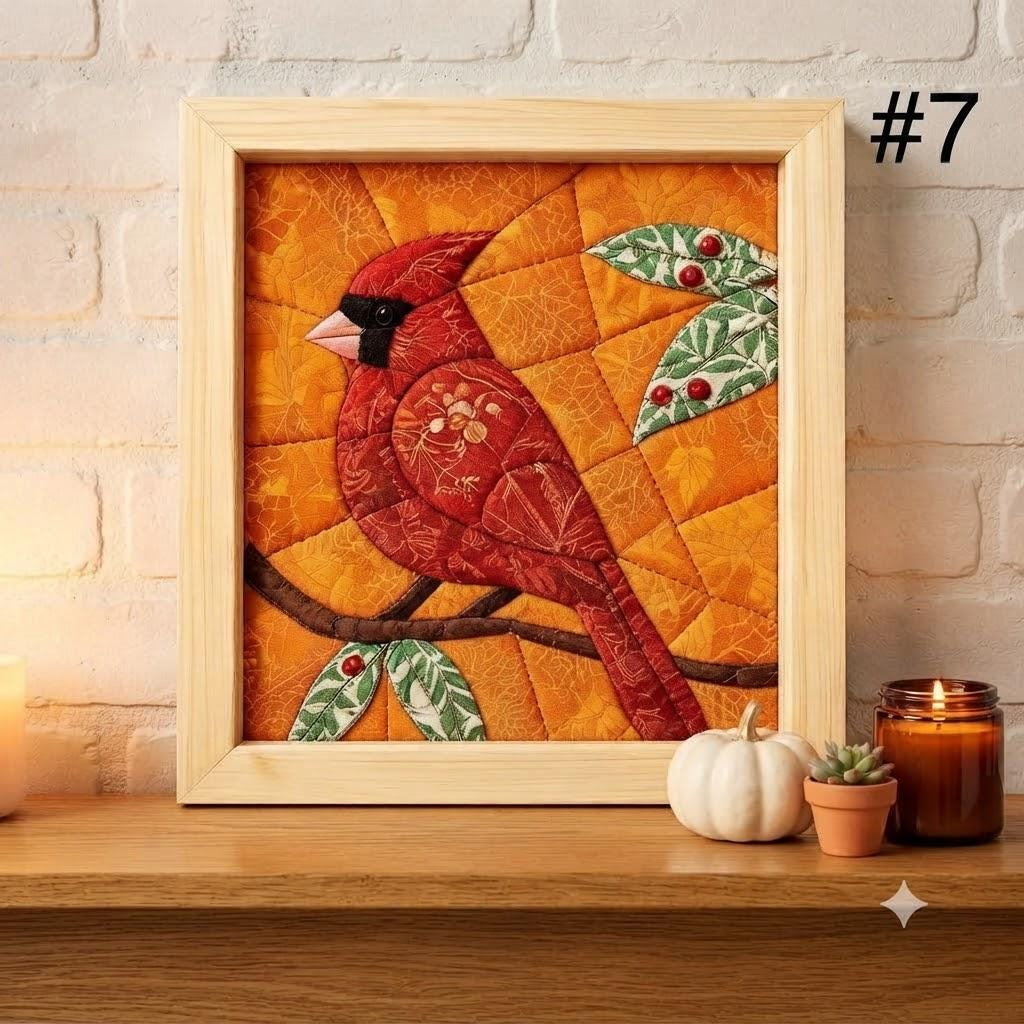 Kinusaiga-Framed No-Sew Animal Fabric Art Kit