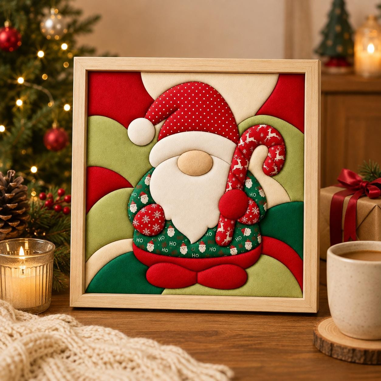 Kinusaiga Christmas No-Sew Fabric Art Kit for Adults