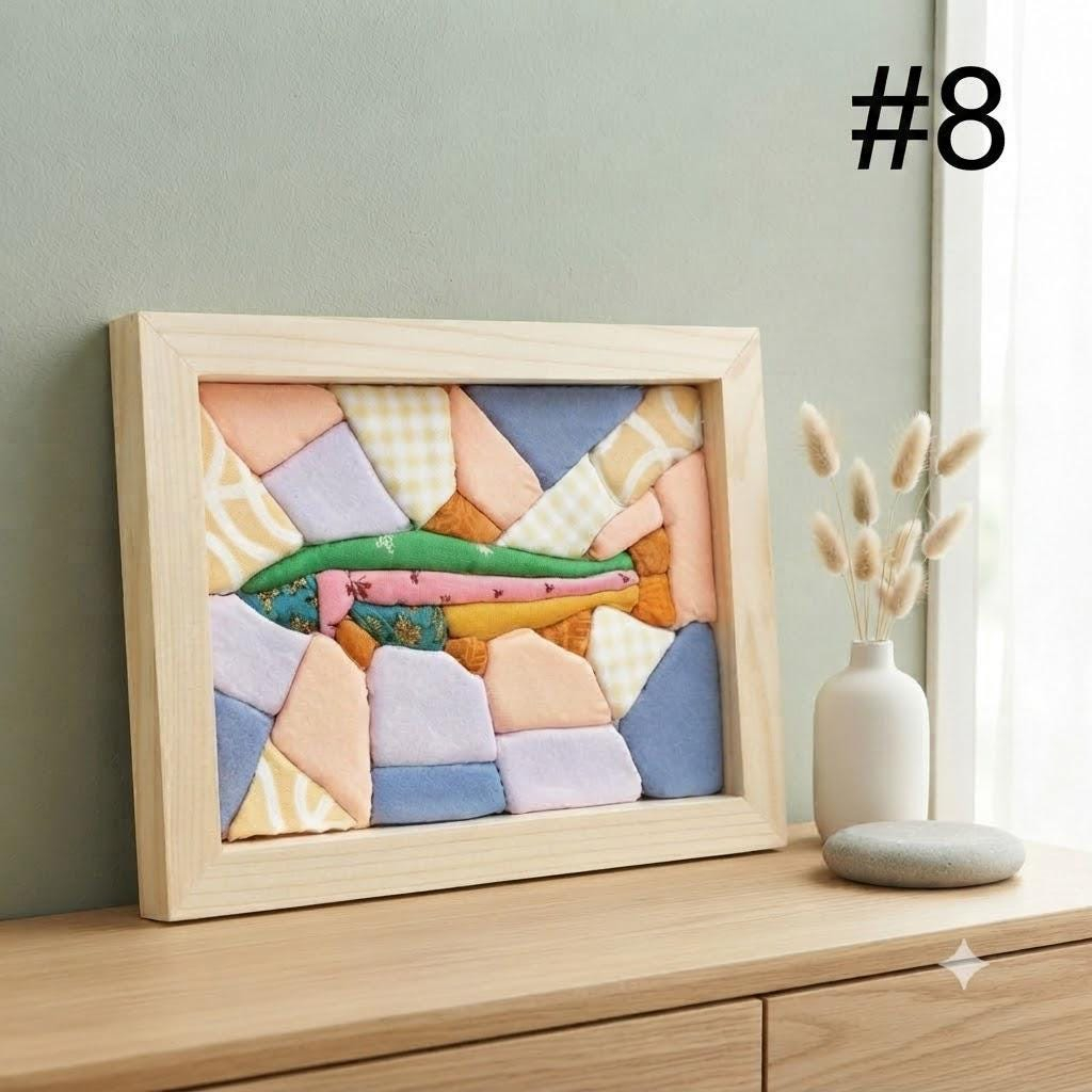 Kinusaiga-Framed No-Sew Animal Fabric Art Kit