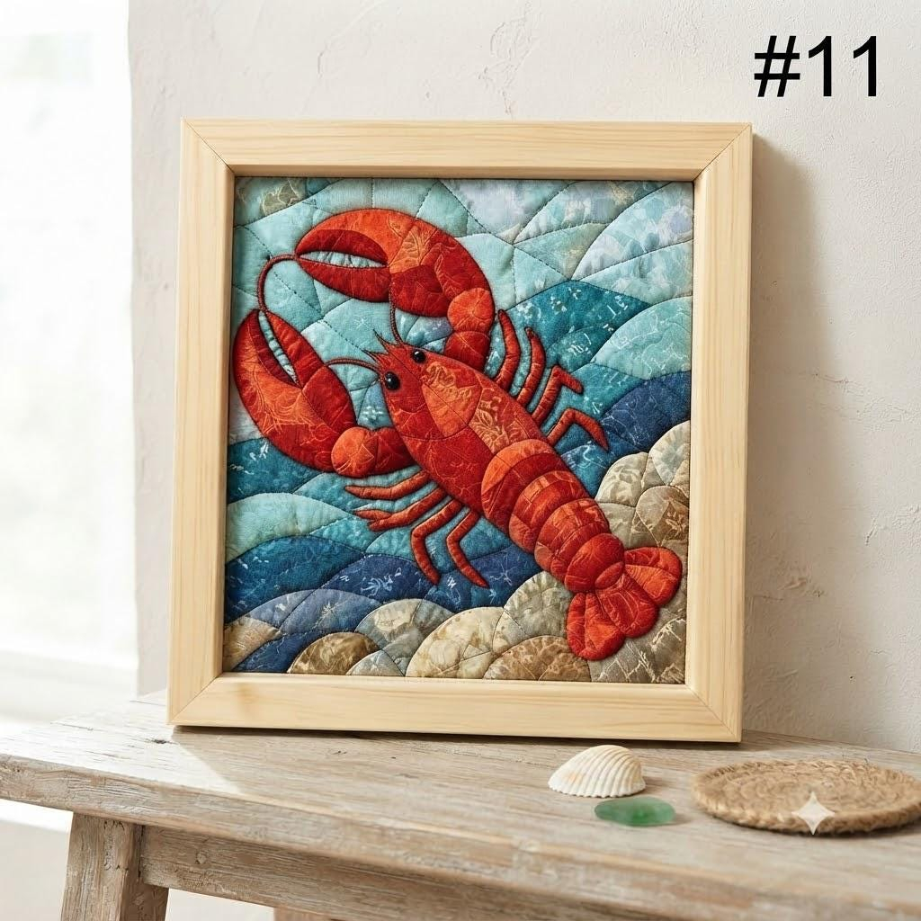 Kinusaiga-Framed No-Sew Animal Fabric Art Kit