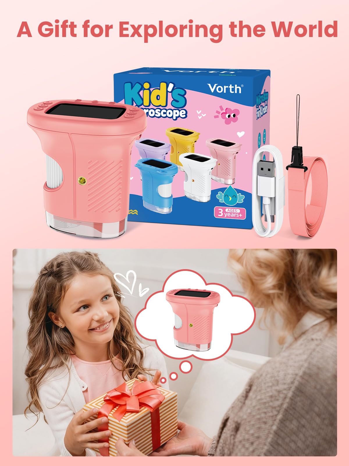 Pocket Microscope Camera for Kids – 1000X Digital Explorer Toy