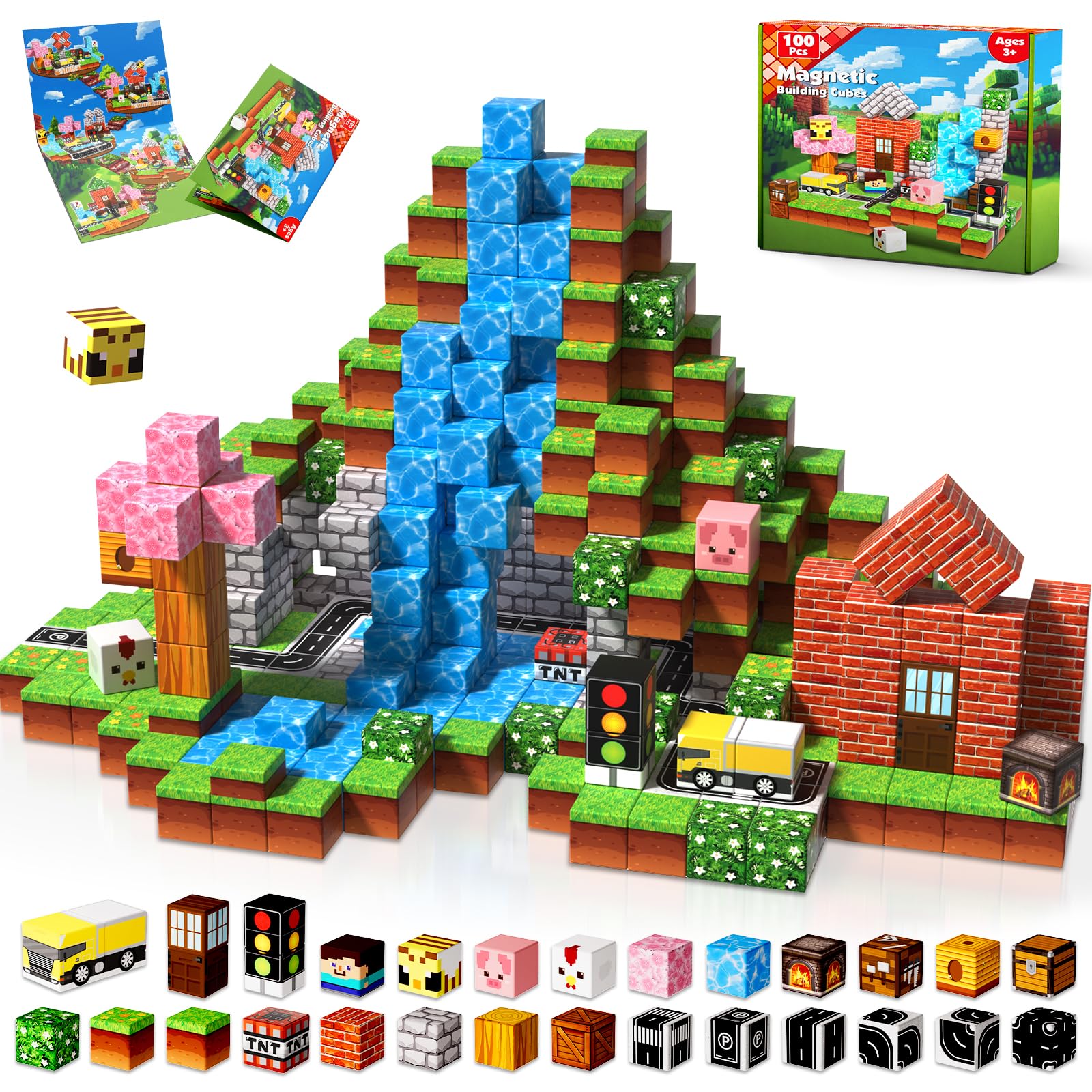 PixelCraft™ Magnetic Building World – Creative Building Toy for Kids
