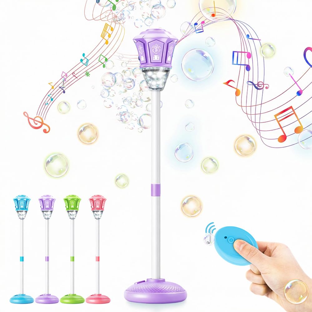 Automatic Bubble Volcano Machine – Standing Bubble Blower with Lights & Music