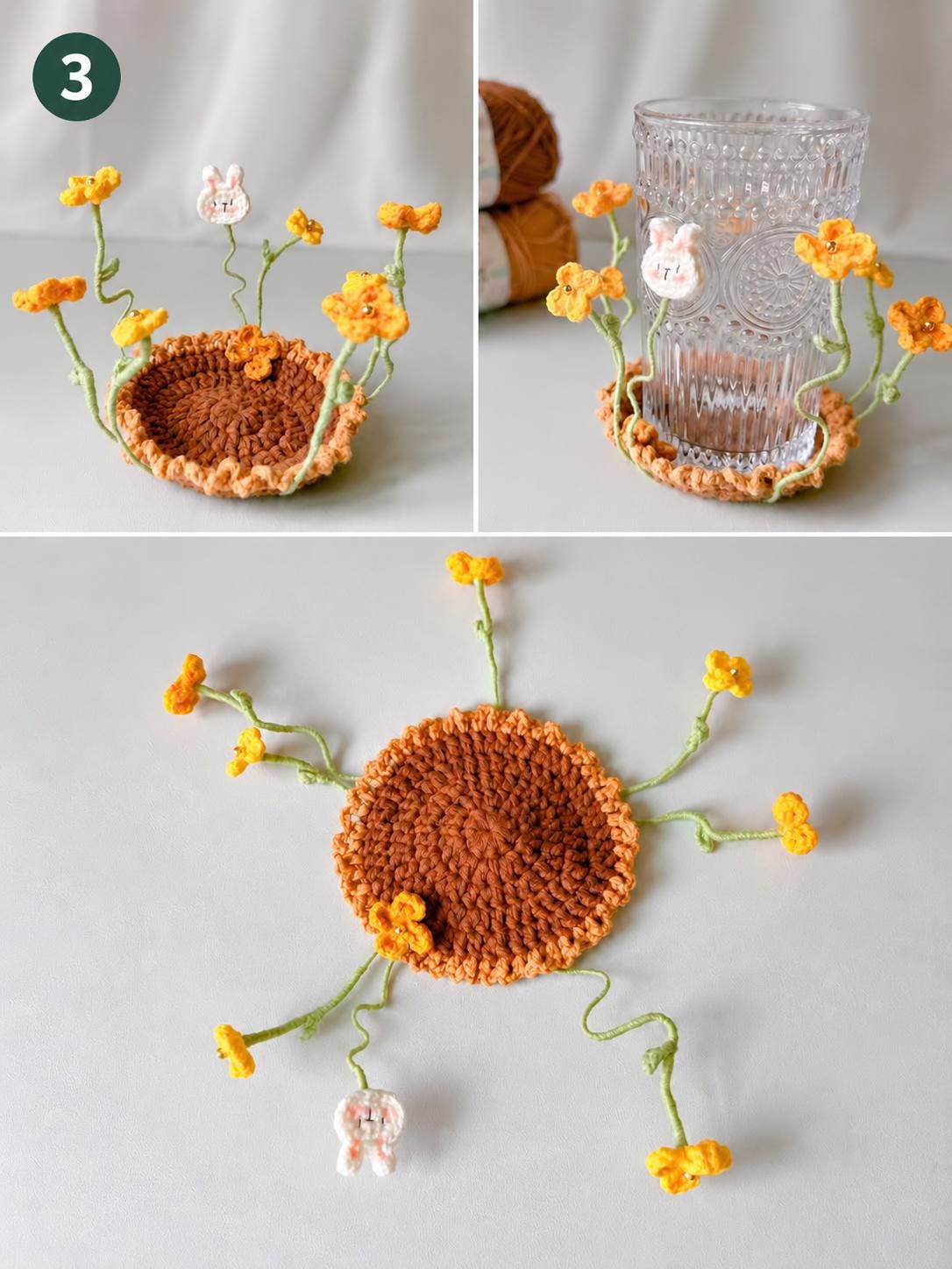 Crochet Flower Pop-Up Coaster DIY Kit