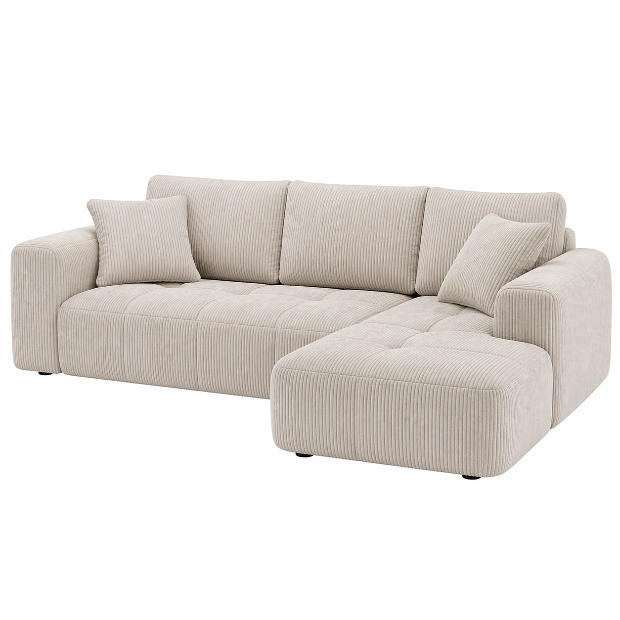 Sofá de 2 plazas con chaise longue y textura acanalada de estilo moderno-cartsiro