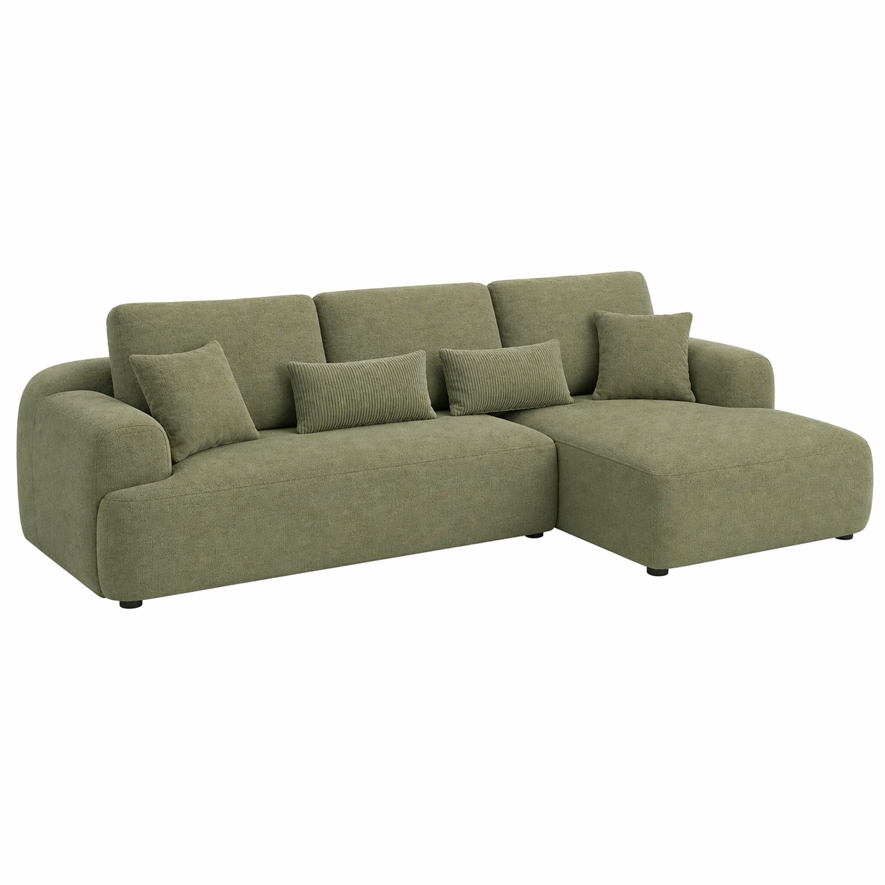 Sofá de 3 plazas con chaise longue dise?o moderno en tejido texturizado-cartsiro