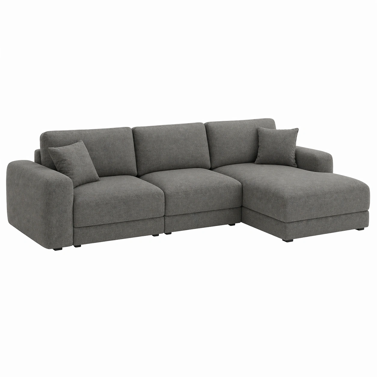 Sofá Seccional Compacto en Forma L con Chaise y Dise?o Moderno Minimalista-cartsiro