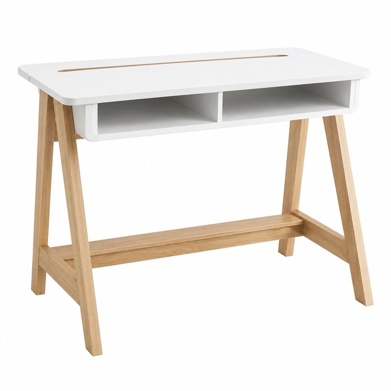 Escritorio moderno con compartimentos abiertos y estructura estable 110x60 cm dise?o escandinavo-buylirae