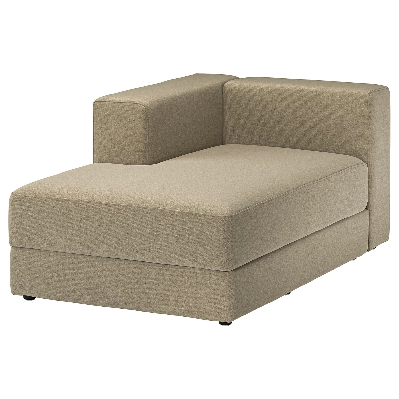 Chaise longue módulo izquierdo con reposabrazos marrón-beige-buylirae