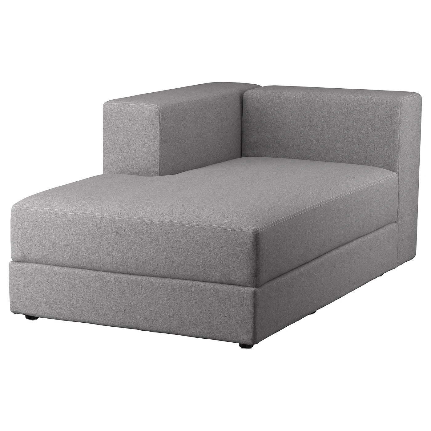 Chaise longue módulo izquierdo con reposabrazos gris resistente-buylirae