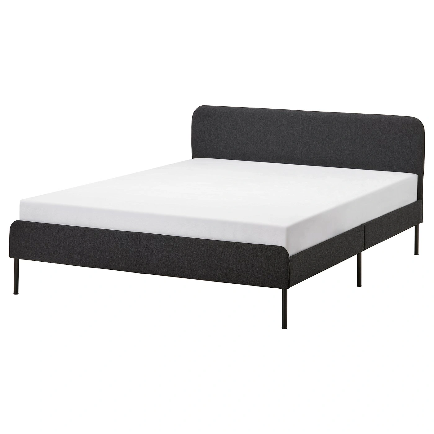 Cama tapizada gris oscuro 140x200 cm-buylirae