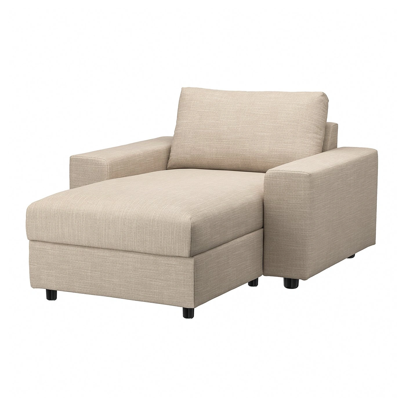 Chaise longue con reposabrazos anchos beige tapizado-buylirae