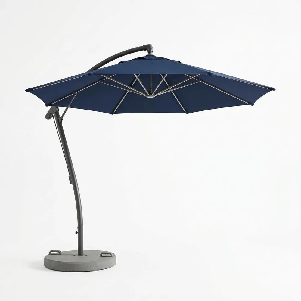 Sombrilla de Patio Colgante de Poliester Azul con Estructura de Acero