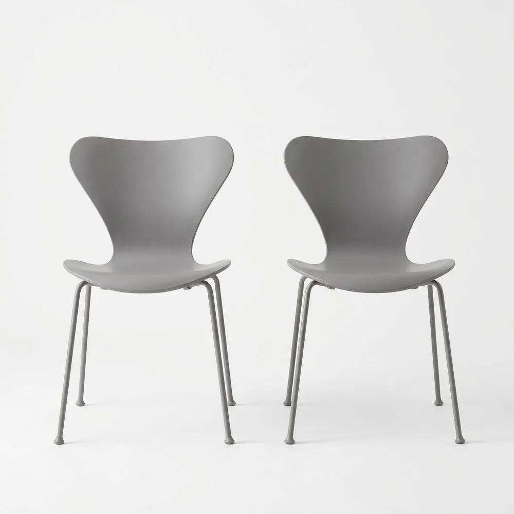Conjunto de Sillas de Plástico Gris con Patas de acero