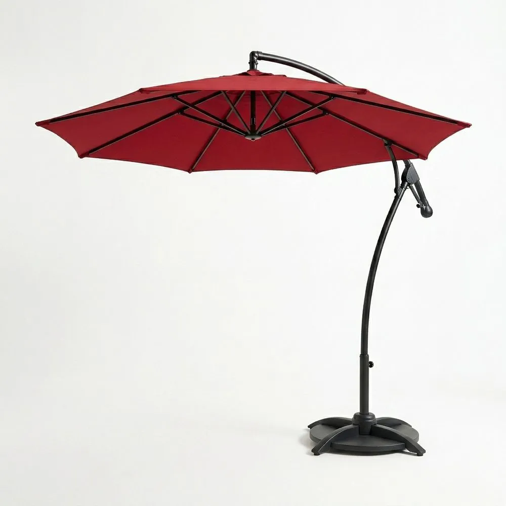 Sombrilla de Jardín Colgante de Poliéster Rojo 3m