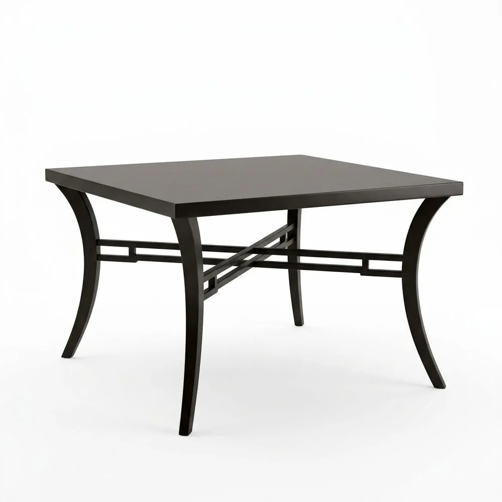 Mesa de comedor de acero pintado negro 122x122x76 (longitud x anchura x altura) cm