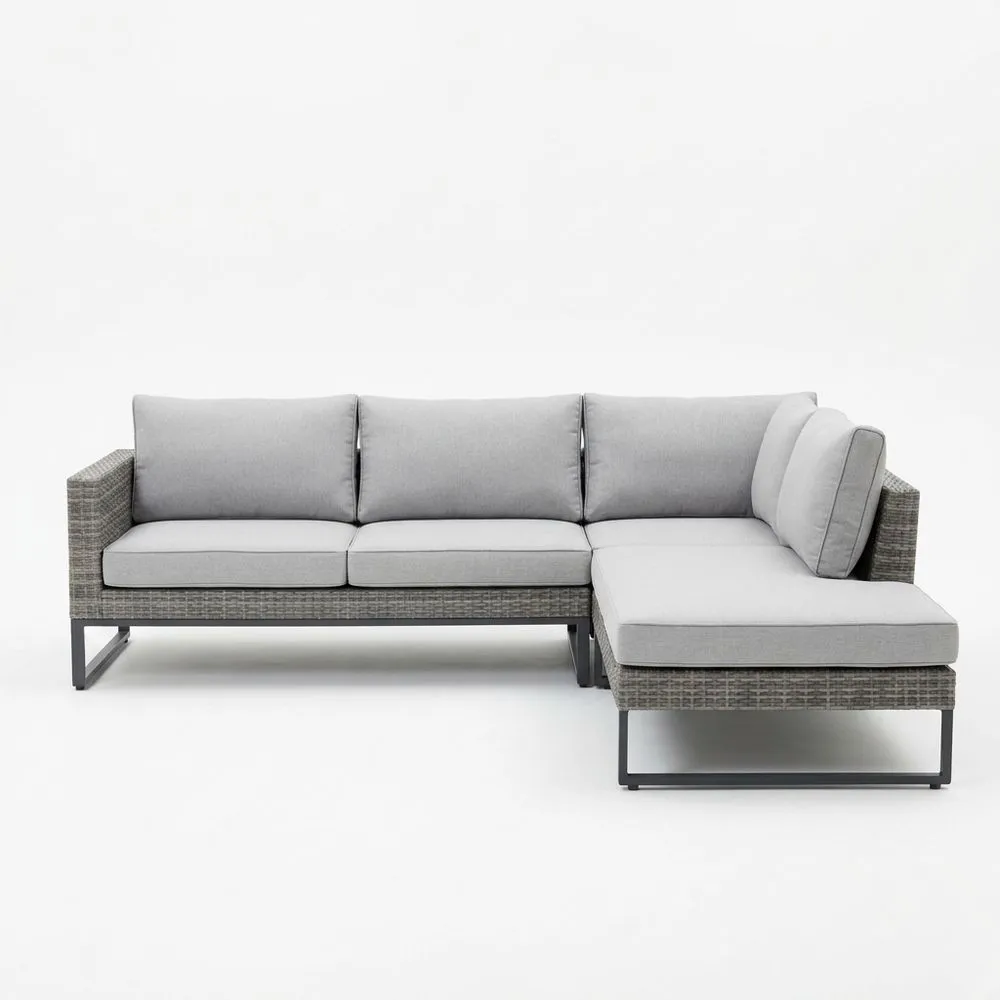 Sofá esquinero modular ratán sintético aluminio cojines poliéster