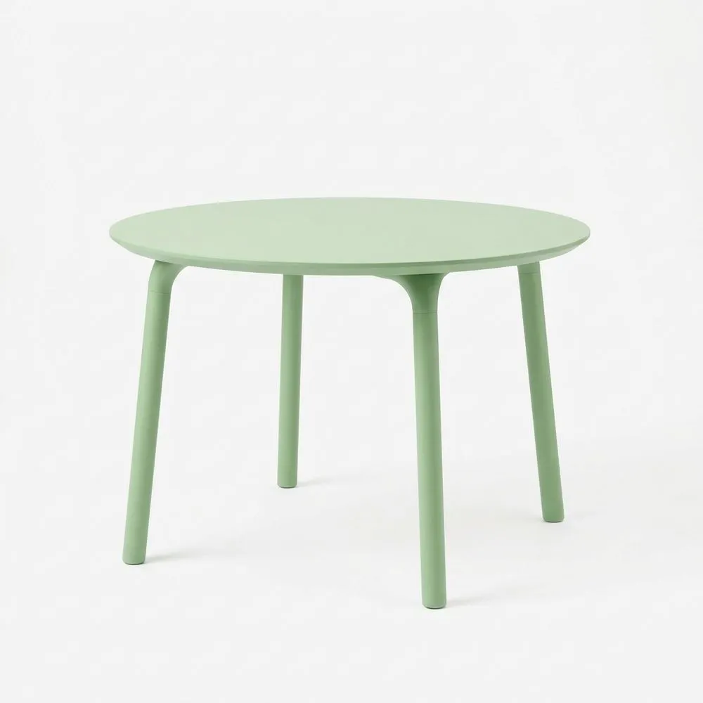 Mesa redonda de acero verde 80 (diámetro) cm