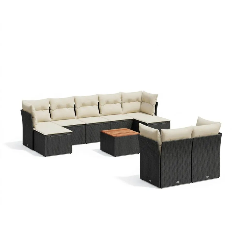 Juego de muebles de jardín en ratán sintético beige