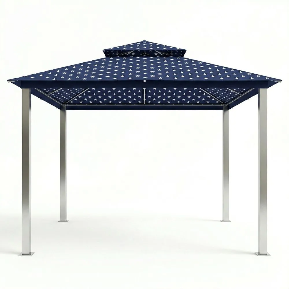 Pabellón de Jardín de Acero Inoxidable Azul con Estrellas