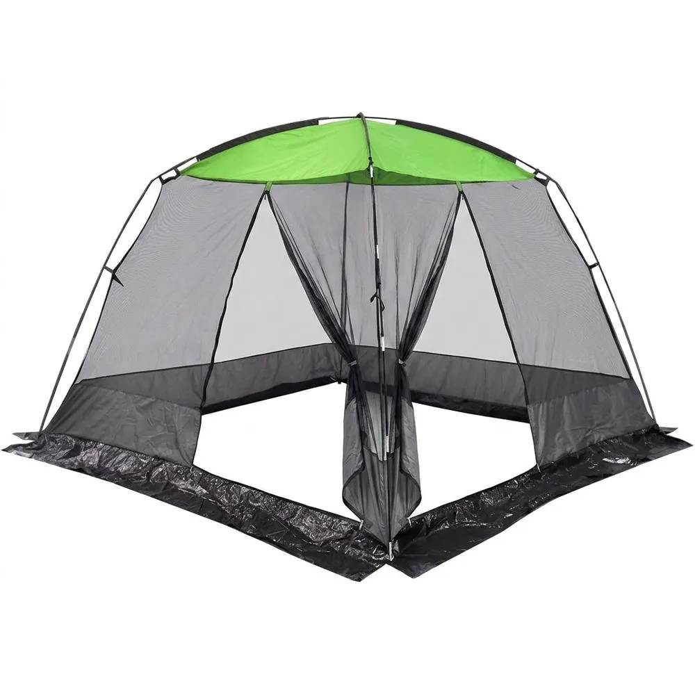 Tienda de Campaña Exterior Poliéster Verde/Negro 300x300x250 cm