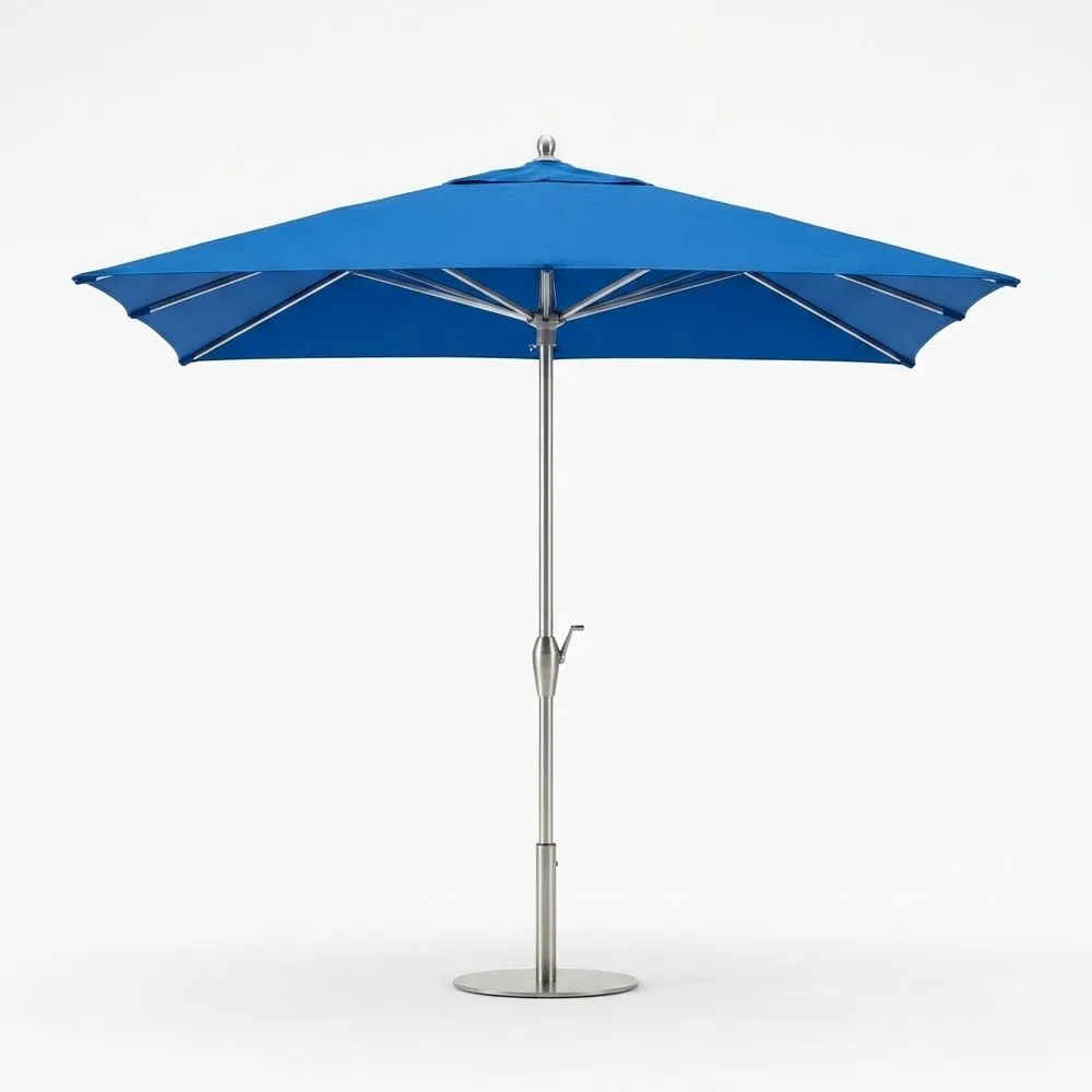 Sombrilla jardín poliéster azul 300 cm estructura acero inoxidable