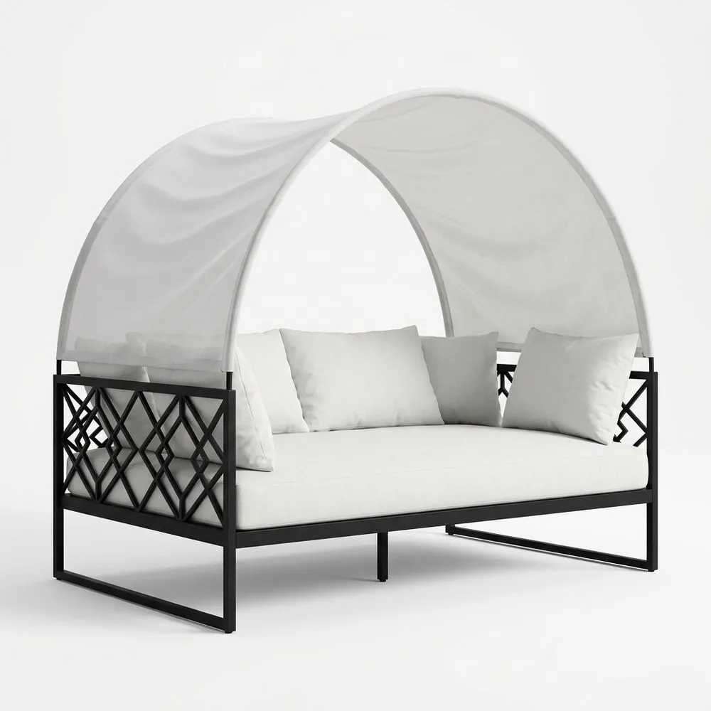 Sofá con estructura de acero y cojines de poliéster