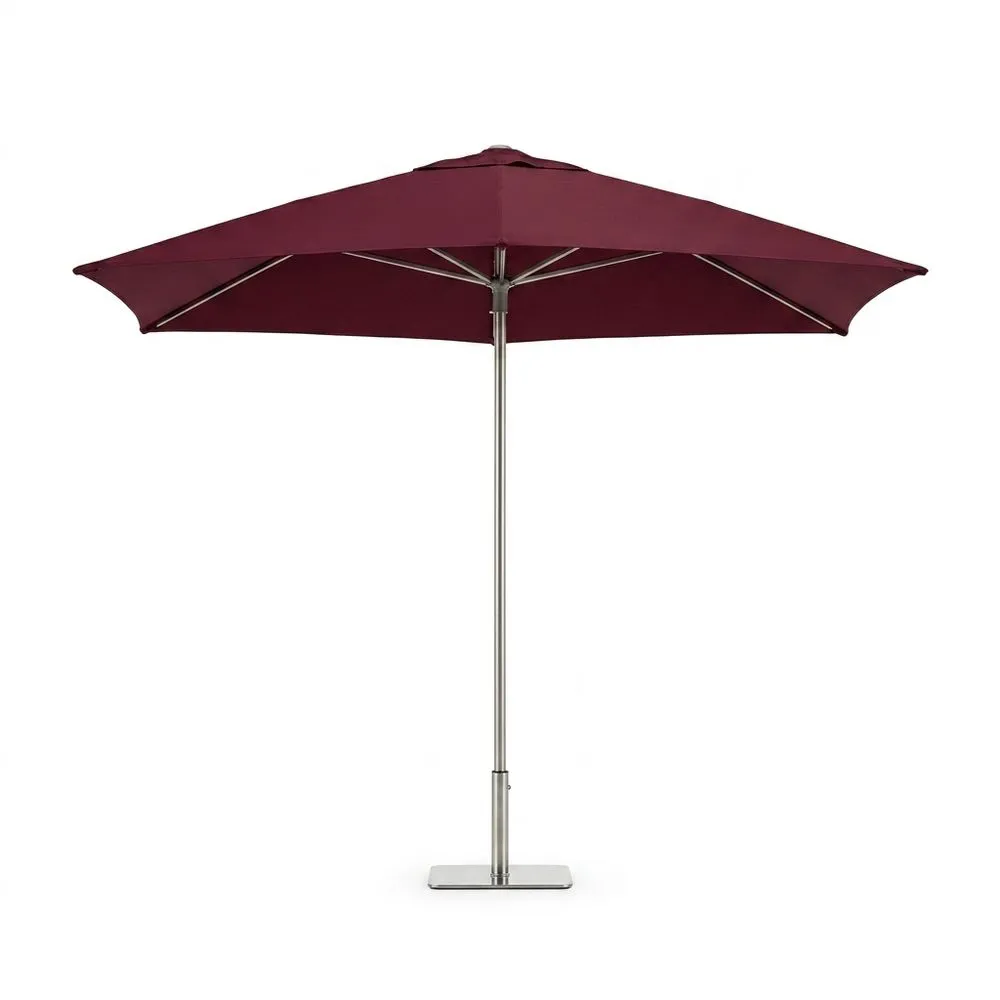 Sombrilla exterior tela poliéster burdeos 300 (Diámetro) cm estructura de acero con revestimiento antioxidante
