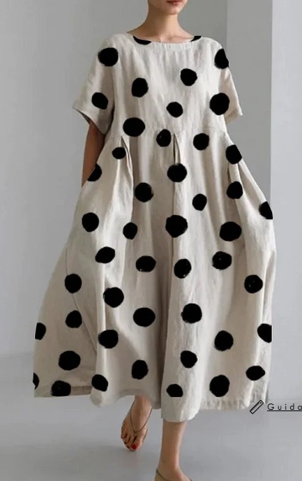 New summer loose-fitting round neck fashion printed dress